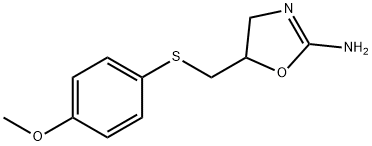 2-アミノ-5-[(p-メトキシフェニル)チオメチル]-2-オキサゾリン 化学構造式