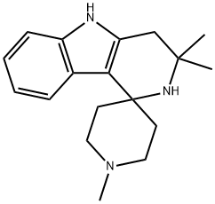 1',3,3-トリメチル-2,3,4,5-テトラヒドロスピロ[1H-ピリド[4,3-b]インドール-1,4'-ピペリジン] 化学構造式
