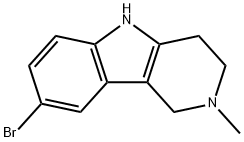 2,3,4,5-テトラヒドロ-8-ブロモ-2-メチル-1H-ピリド[4,3-b]インドール 化学構造式