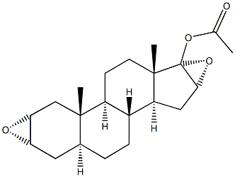 2a,3a,16a,17a-双环氧雄甾-17b-羟基 5a-醋酸酯,50588-22-2,结构式