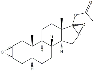 2A,3A,16A,17A-ジエポキシ-17B-アセトキシ-5A-アンドロスタン 化学構造式