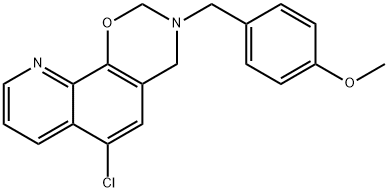 6-Chloro-3-(4-methoxybenzyl)-3,4-dihydro-2H-[1,3]oxazino[5,6-h]quinoli ne Structure