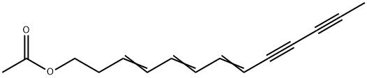3,5,7-Tridecatriene-9,11-diyn-1-ol, acetate,506-16-1,结构式