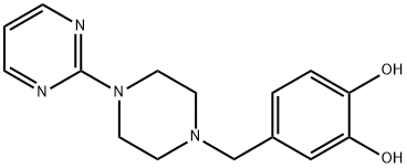 4-[4-(2-ピリミジニル)-1-ピペラジニルメチル]ベンゼン-1,2-ジオール 化学構造式