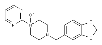 2-[4-(1,3-Benzodioxol-5-ylmethyl)-1-piperazinyl]pyrimidine 1-oxide 结构式