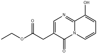 9-ヒドロキシ-4-オキソ-4H-ピリド[1,2-a]ピリミジン-3-酢酸エチル 化学構造式