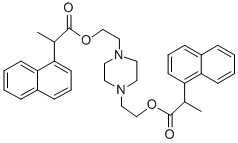 ビス(α-メチル-1-ナフタレン酢酸)2,2'-(1,4-ピペラジンジイル)ビスエチル 化学構造式