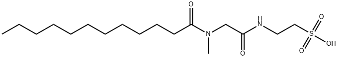 2-[[2-(dodecanoyl-methyl-amino)acetyl]amino]ethanesulfonic acid Structure
