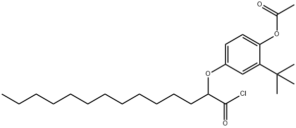 2-[4-(アセチルオキシ)-3-(1,1-ジメチルエチル)フェノキシ]テトラデカノイルクロリド 化学構造式
