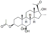3β-アセトキシ-5,6β,17-トリヒドロキシ-16α-メチル-5α-プレグナ-20-オン 化学構造式