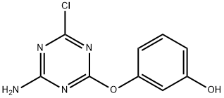 3-[(4-amino-6-chloro-1,3,5-triazin-2-yl)oxy]phenol Struktur