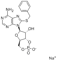 8-BENZYLTHIOADENOSINE-3',5'-CYCLIC MONOPHOSPHATE SODIUM SALT Structure