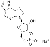3-(3,5-O-ホスフィニコ-β-D-リボフラノシル)-3H-ジイミダゾ[1,2-c:4',5'-e][1,2,3]トリアジン 化学構造式