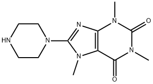 1,3,7-三甲基-8-(哌嗪-1-基)-3,7-二氢-1H-嘌呤-2,6-二酮, 50693-74-8, 结构式