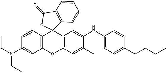 6'-Diethylamino-3'-methyl-2'-(4-butylphenylamino)spiro[isobenzofuran-1(3H),9'-[9H]xanthen]-3-one Structure