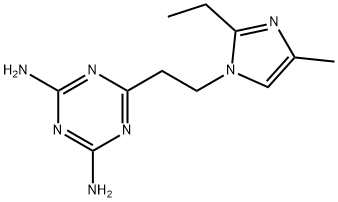 6-[2-(2-ethyl-4-methyl-1H-imidazol-1-yl)ethyl]-1,3,5-triazine-2,4-diamine Struktur
