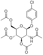 4-氯苯基-2-乙酰氨基-3,4,6-三-氧-乙酰基-2-脱氧-Β-D-葡萄糖苷 结构式