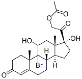 9-Bromo-11,17,21-trihydroxypregn-4-ene-3,20-dione 21-acetate 化学構造式