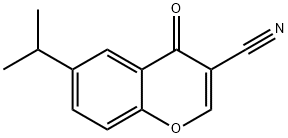 6-イソプロピル-4-オキソ-4H-1-ベンゾピラン-3-カルボニトリル 化学構造式