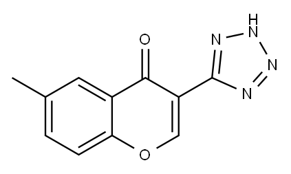 6-メチル-3-(1H-テトラゾール-5-イル)クロモン 化学構造式