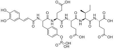 COUMAROYL(3-OH)-TYR(PO3H2)-GLU-GLU-ILE-GLU-OH, 507471-72-9, 结构式