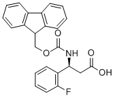 FMOC-(S)-3-AMINO-3-(2-FLUORO-PHENYL)-PROPIONIC ACID 化学構造式