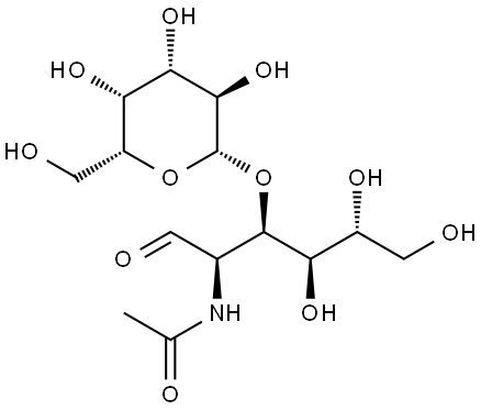 2-乙酰氨基-2-脱氧-3-O-(BETA-D-氟代半乳糖)-D-吡喃葡萄糖,50787-09-2,结构式