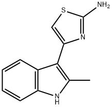 4-(2-メチル-1H-インドール-3-イル)-チアゾール-2-イルアミン 化学構造式