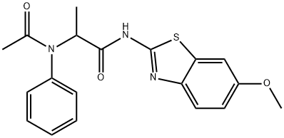 Propanamide, 2-(acetylphenylamino)-N-(6-methoxy-2-benzothiazolyl)- (9CI) Struktur