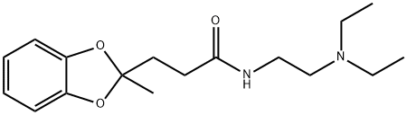 N-(2-ジエチルアミノエチル)-2-メチル-1,3-ベンゾジオキソール-2-プロピオンアミド 化学構造式