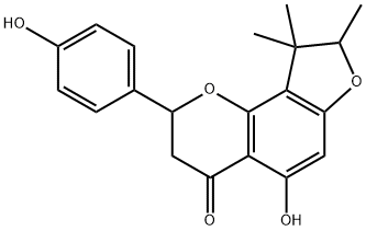 2,3,8,9-Tetrahydro-5-hydroxy-2-(4-hydroxyphenyl)-8,9,9-trimethyl-4H-furo[2,3-h]-1-benzopyran-4-one Struktur
