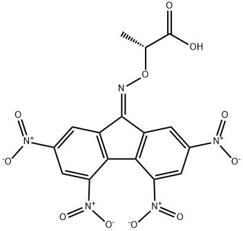 (-)-ALPHA-(2,4,5,7-TETRANITRO-9-FLUORENYLIDENEAMINOXY)PROPIONIC ACID Struktur