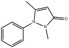 1,3-ジメチル-2-フェニル-1H-ピラゾール-5(2H)-オン 化学構造式