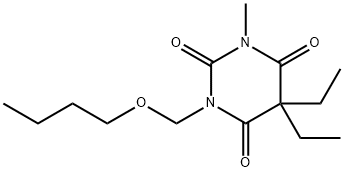 1-(butoxymethyl)-5,5-diethyl-3-methyl-1,3-diazinane-2,4,6-trione Struktur