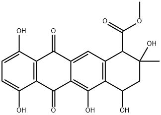 1,2,3,4,6,11-Hexahydro-2,4,5,7,10-pentahydroxy-2-methyl-6,11-dioxo-1-naphthacenecarboxylic acid methyl ester 结构式