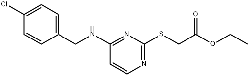 [[4-[[(4-Chlorophenyl)methyl]amino]-2-pyrimidinyl]thio]acetic acid ethyl ester Struktur