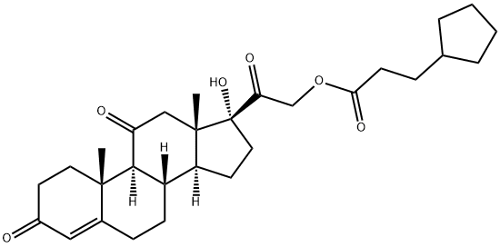 17,20-dihydroxypregn-4-ene-3,11,20-trione 20-(3-cyclopentylpropionate) ,509-00-2,结构式