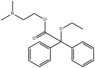 α-エトキシ-α-フェニルベンゼン酢酸2-(ジメチルアミノ)エチル 化学構造式