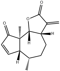 (3aS)-3,3a,4,5,6,6aβ,9a,9bβ-オクタヒドロ-6α,9aα-ジメチル-3-メチレンアズレノ[4,5-b]フラン-2,9-ジオン 化学構造式