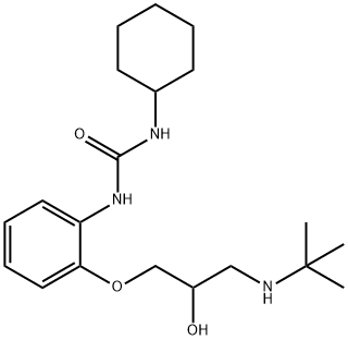N-シクロヘキシル-N'-[2-(3-tert-ブチルアミノ-2-ヒドロキシプロポキシ)フェニル]尿素 化学構造式