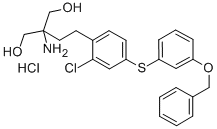 2-氨基-2-[2-[2-氯-4-[[3-(苄氧基)苯基]硫]苯基]乙基]-1,3-丙二醇盐酸盐 结构式
