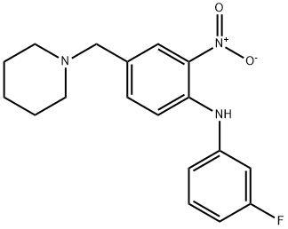 3-fluoro-N-(2-nitro-4-((piperidin-1-yl)methyl)phenyl)benzenamine Structure