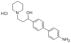 alpha-(4'-Amino-4-biphenylyl)-1-piperidinepropanol hydrochloride 结构式