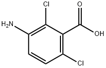 3-アミノ-2,6-ジクロロ安息香酸 化学構造式