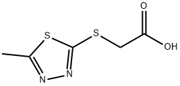 [(5-メチル-1,3,4-チアジアゾール-2-イル)チオ]酢酸 化学構造式
