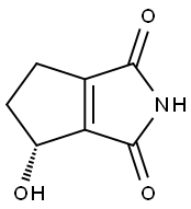5,6-ジヒドロ-4-ヒドロキシシクロペンタ[c]ピロール-1,3(2H,4H)-ジオン 化学構造式