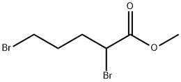 2,5-ジブロモ吉草酸メチル エステル 化学構造式