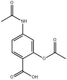 4-acetamido-2-acetyloxy-benzoic acid 化学構造式