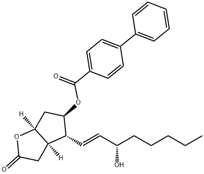 [1,1'-Biphenyl]-4-carboxylic acid-(3aR,4R,5R,6aS)-hexahydro-4-[(1E,3S)-3-hydroxy-1-octen-1-yl]-2-oxo-2H-cyclopenta[b]furan-5-yl ester Structure