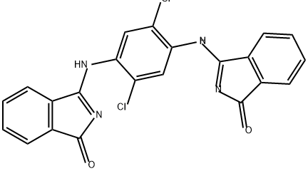 N,N'-ビス(1-オキソ-2,3-ジヒドロ-1H-イソインドール-3-イリデン)-2,5-ジクロロ-1,4-ベンゼンジアミン 化学構造式